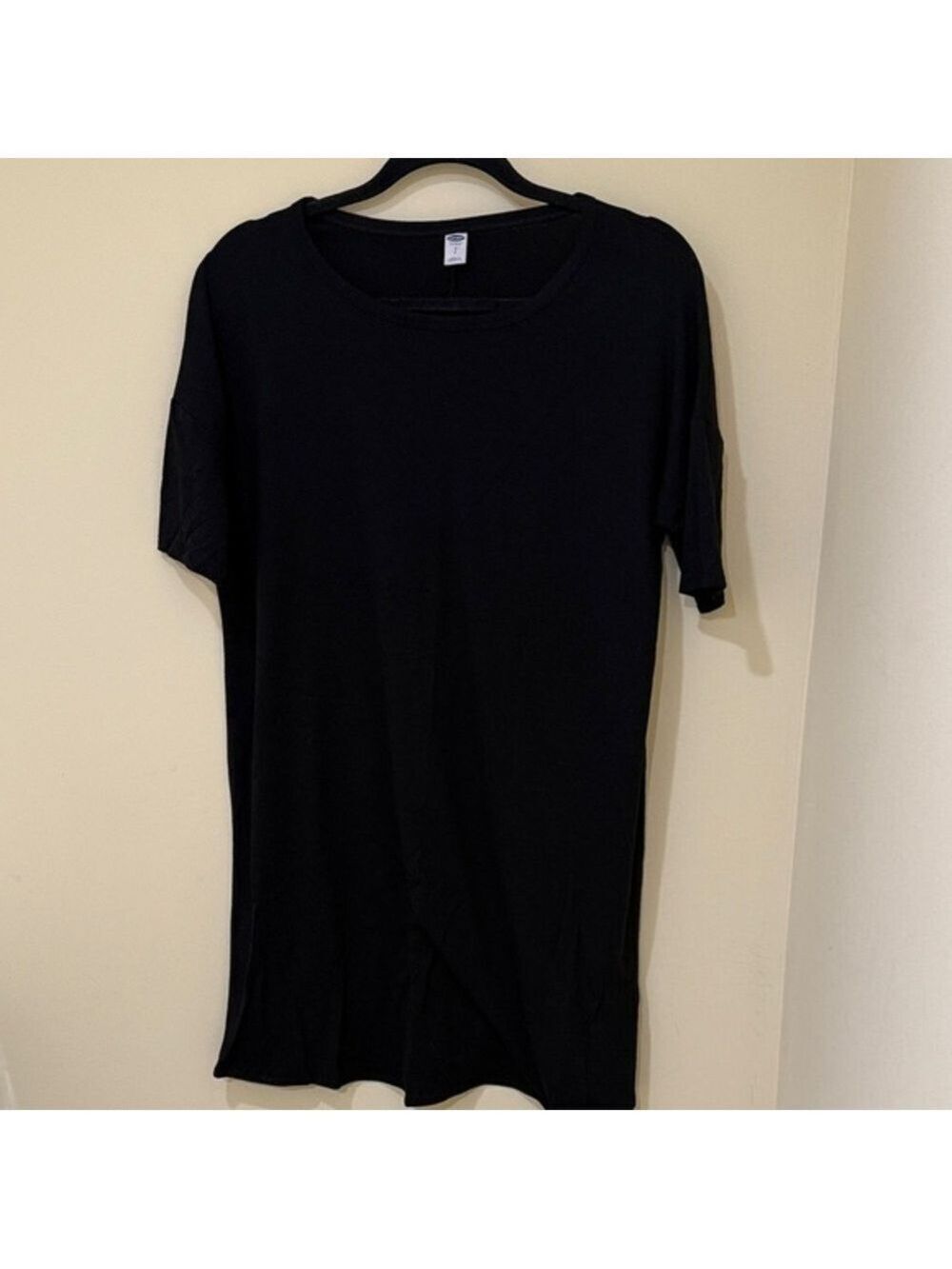 Old Navy Women's Classic Black Short Sleeve Tee Dress size S full length 34.5